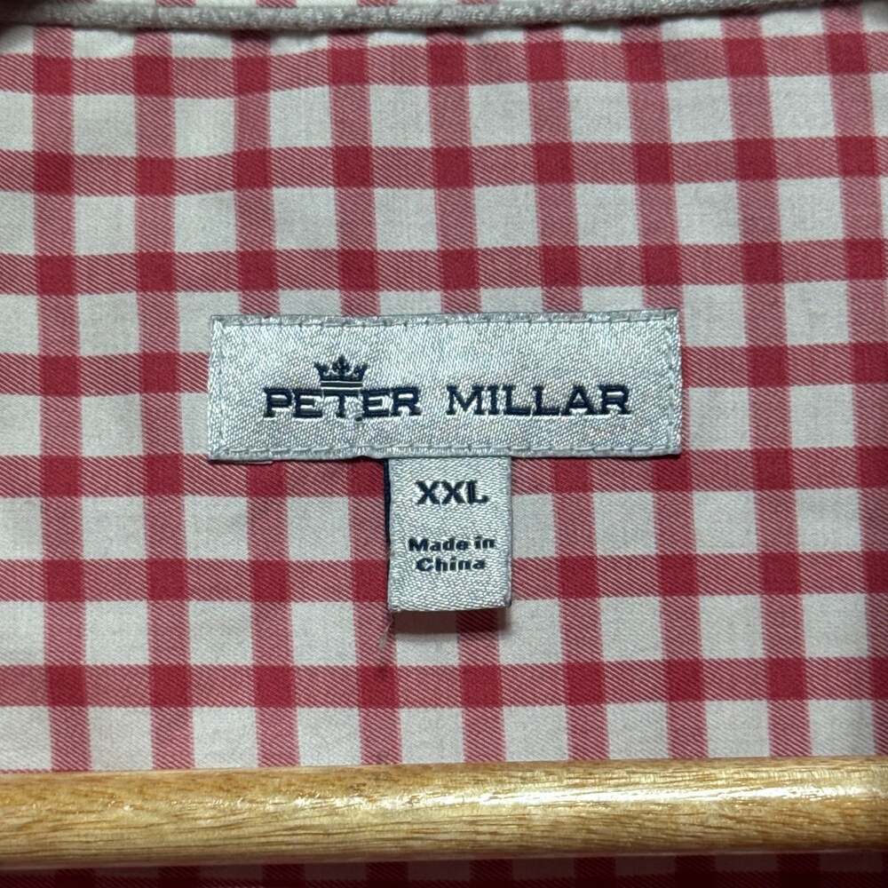 Peter Millar Men's Red Checkered Long Sleeve Button Down Shirt XXL - Picture 2 of 5
